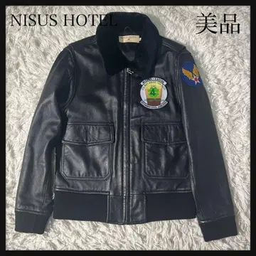 [새상품급] NISUS HOTEL 가죽 자켓 램 가죽 천연 가죽 와펜 S