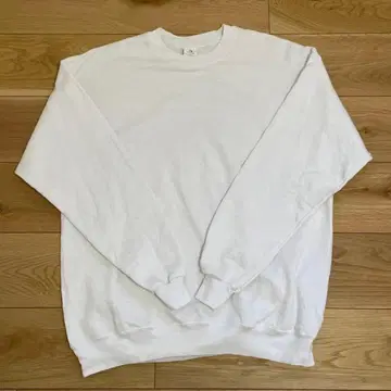 [헤인즈] 맨투맨 화이트 무지 Hanes L 새상품급