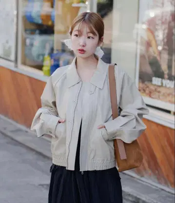 카스타네 kastane 인조 가죽 숏 블루종