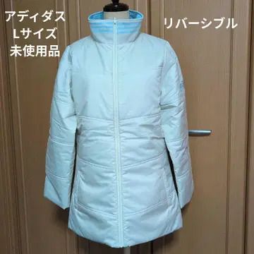 adidas 리버서블 점퍼 L 사이즈 미사용 화이트와 스카이블루