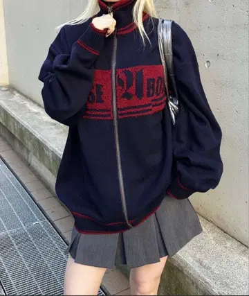 sedacle 배색 로고 드라이버 니트 가을/겨울 L