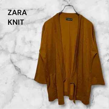 자라 브라운 니트 가디건 레귤러 기장 포켓 M 사이즈 7부 소매