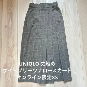 UNIQLO 유니클로 여성용 기장 짧은 사이드 플리츠 내로우 스커트 XS