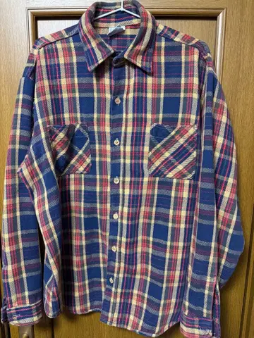 빈티지 70's BIG MAC 플란넬 셔츠 L 사이즈 단색 택
