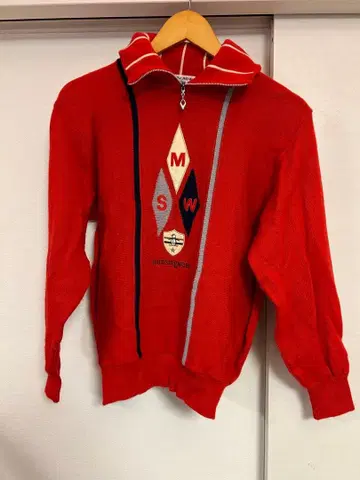 Munsingwear 빨간색 니트 저지 M