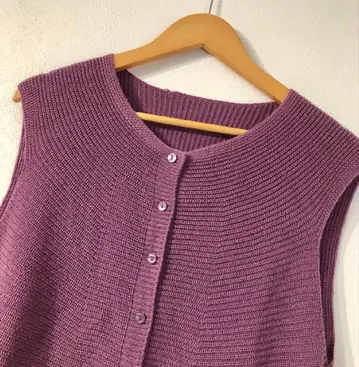 No Brand 노브랜드 니트 베스트 퍼플 보라색 빈티지 새상품급