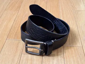 블랙 가죽 벨트 더블 핑 버클