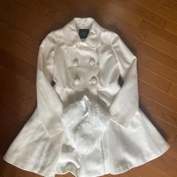 CECIL McBEE 퍼 달린 더블 브레스트 롱 코트