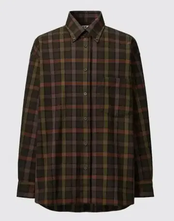 UNIQLO U 트윌 오버 사이즈 체크 셔츠 M 미사용 새상품