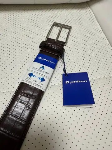 새상품 미사용품 택 포함 Phiten 비즈니스 벨트 브라운 악어 엠보싱