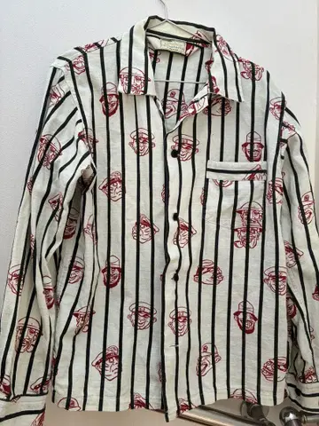 WEIRDO 스트라이프 캐릭터 셔츠