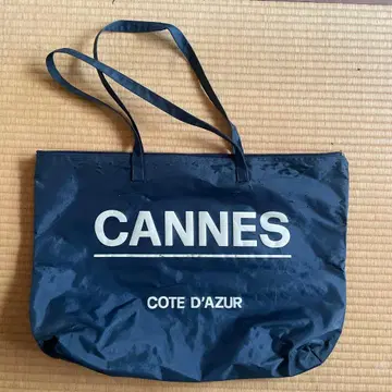 CANNES 기념품 대형 토트백 네이비