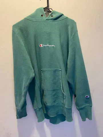 Champion 그린 후드 부착 후드티