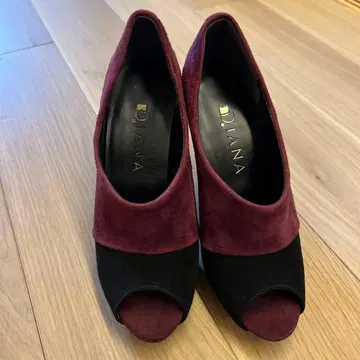 다이애나 와인 레드 블랙 오픈토 힐