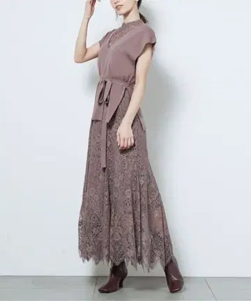 snidel 니트 베스트 세트 머메이드 레이스 원피스