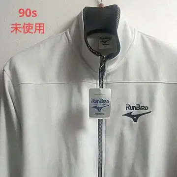 90s mizuno RunBird 트랙 자켓 구제 의류 화이트 멜란지