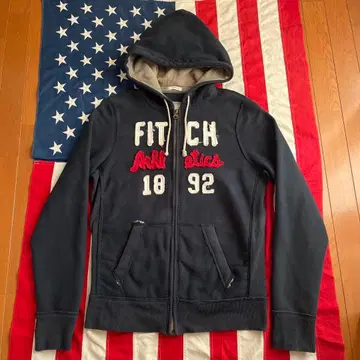 아바클로 데미지 가공 풀 집업 맨투맨 후드티 L 블루그린