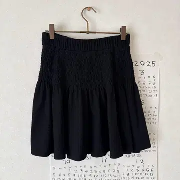 GIUNON 스트레치 셔링 스커트 블랙
