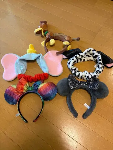 디즈니 캐릭터 머리띠 5세트