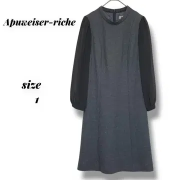 아푸와이저 리셰 시스루 소매 절개 원피스 그레이 무릎 기장 사이즈 1