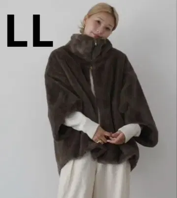 시마무라 hideka 지퍼 퍼 블루종 2025 다크 브라운 LL