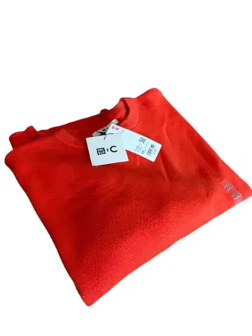 UNIQLO C 스무스 코튼 크루넥 스웨터 XXL 오렌지