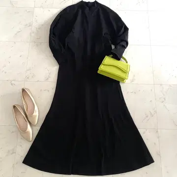 새상품급 마메쿠로구치 24FW 코튼 저지 드레스 원피스 블랙 2