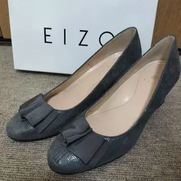 [미사용 새상품] EIZO 그레이 리본 포함 하이힐