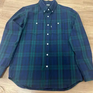 FTC 다크 그린 네이비 체크 플란넬 셔츠 M