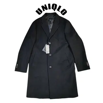 [ 미사용품 ] M 사이즈 유니클로 울 캐시미어 체스터 코트 블랙