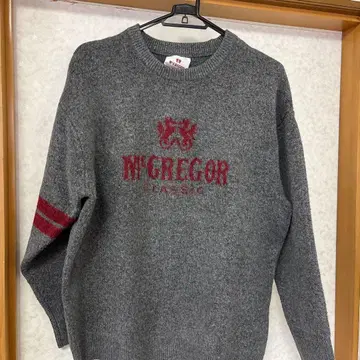 NIGREGOR 그레이 니트 스웨터 긴팔