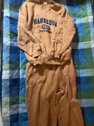 Hanes 브라운 맨투맨 셋업 L 사이즈