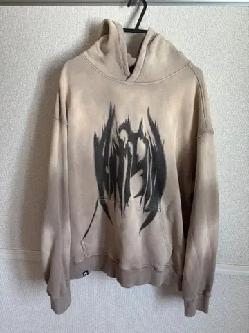 ANTIMID 베이지 그래픽 후드티 M