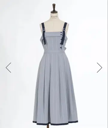 백리본 스트라이프 오버롤 스커트