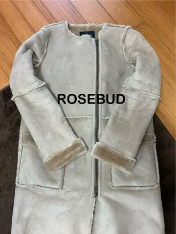 ROSE BUD 무스탕 롱 코트 베이지