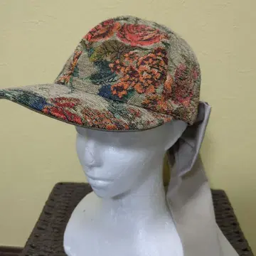 꽃무늬 리본 포함 야구 모자