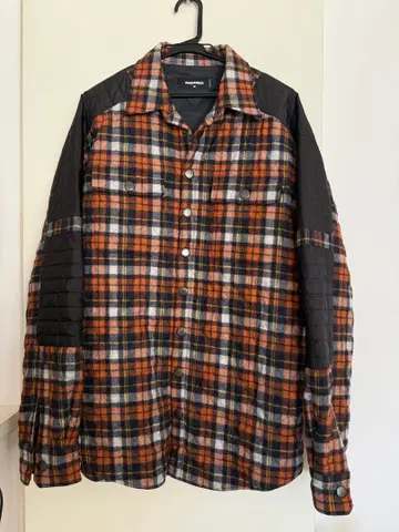 DSQUARED2 체크 무늬 x 나일론 절개 셔츠 자켓 사이즈 48