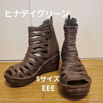 [ 히나데이 그린 ] 브라운 스트랩 디자인 샌들 S 사이즈 EEE
