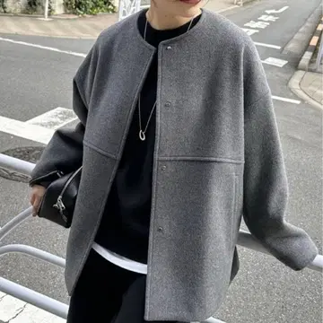 저널 스탠다드 슈퍼 140 비버 노카라 숏코트