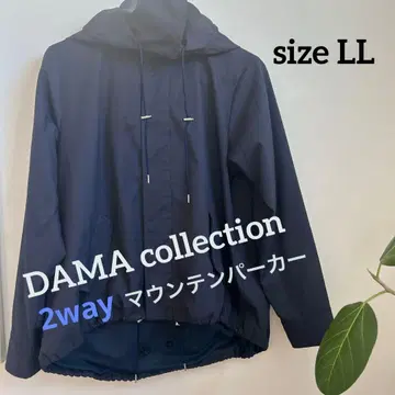 DAMA collection 네이비 후드 부착 마운틴 후드티