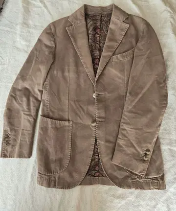 베이지 코튼 테일러드 자켓