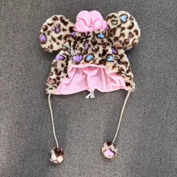 레오파드 무늬 미니 팬캡 58cm