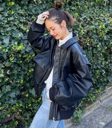 Ungrid 인조 가죽 블루종