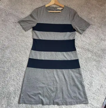 [Michael Kors] 보더 반팔 원피스 사이즈 6 그레이 x 네이비