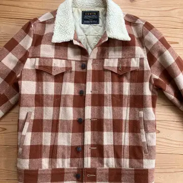EDWIN 브라운 체크 자켓 L 사이즈