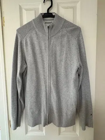 타미 힐피거 그레이 집업 가디건 M