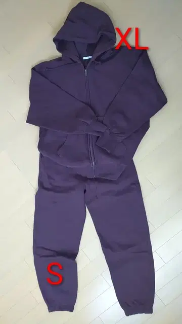 GU 퍼플 맨투맨 XL & 팬츠 S 세트