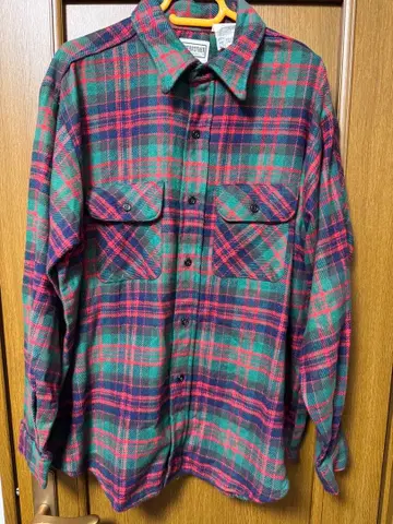 빈티지 FIVE BROTHER 체크 무늬 플란넬 셔츠 17-XL