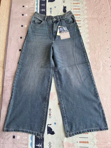 Samansa Mos2 미사용 새상품 에코 데님 블루 와이드 팬츠