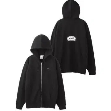 엑스걸 X-GIRL 오벌 로고 지퍼 후드티